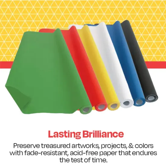 School Smart Fade Resistant Art Rolls, 24 Inches x 12 Feet, Assorted Colors, Pack of 12 {5}
