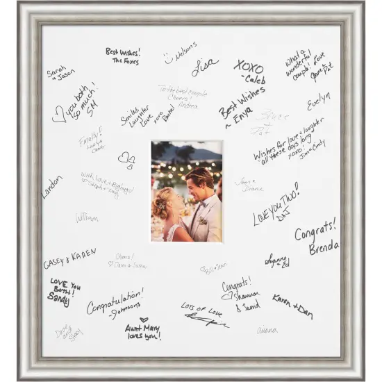 Salon Narrow Signature Mat Picture Frame, Photo Frame Wedding Guest Book Alternative, Autograph Picture Mat for Signature Board, Wedding Celebrations Graduations Support Encouragement or Retirement {1}