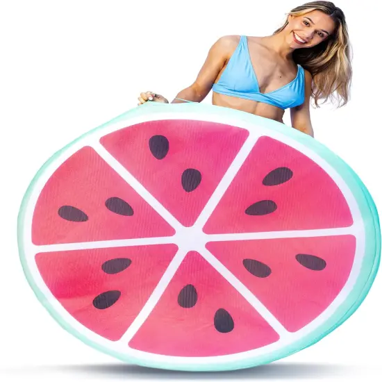 Sun Disc Watermelon Pool Lounger Floats - 2024 Upgrade - Self-Inflating Expanding Memory Foam Pool Float {1}