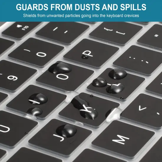 Insten 2 Pack Keyboard Cover Protector Compatible with 2020 Macbook Pro 13", Ultra Thin Silicone Skin, Tactile Feeling, Anti-Dust, Black & White {4}