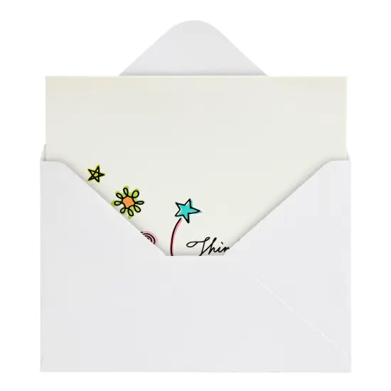 36 Pack Blank Thinking of You Cards Assortment Box with Envelopes, 6 Doodle Designs (4 x 6 In) White {4}
