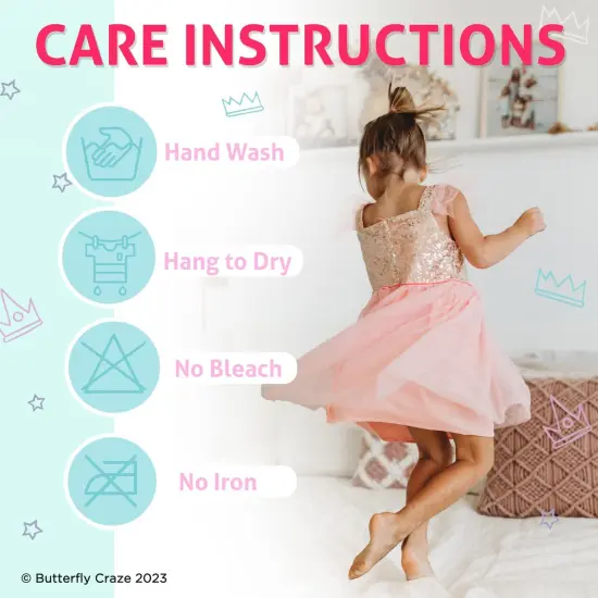 Butterfly Craze Birthday Sequin Dress with Glitter and Sparkle for Little Girls, Fluttering Into the Princess Ballerina Party, Perfect for Dress-up Parties, & Other Occasions, Pink/Gold, 6 years {5}