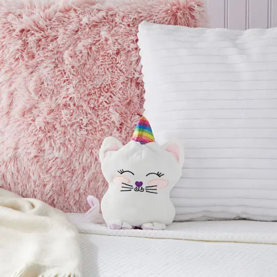 Small Reversible Caticorn Plush Toy, Lavender and White Caticorn Plushie with Rainbow Horn (6 x 12 In) Multicolor {2}