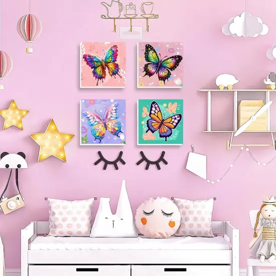 Butterfly Paint by Numbers Kit for Adults, Adult Paint by Numbers Butterfly, Adult Paint by Number Kits Flower Canvas Painting Kit for Beginner Oil Painting Kits for Gift Home Wall Decor 16x20 Inch {3}