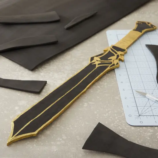 Bright Creations 5mm EVA Foam Sheets for Costumes, and Decorations, EVA Foam Cosplay Supplies, High Density 100 kg/m3 Black Foam Sheet for DIY Projects, 14 x 39 inches {2}