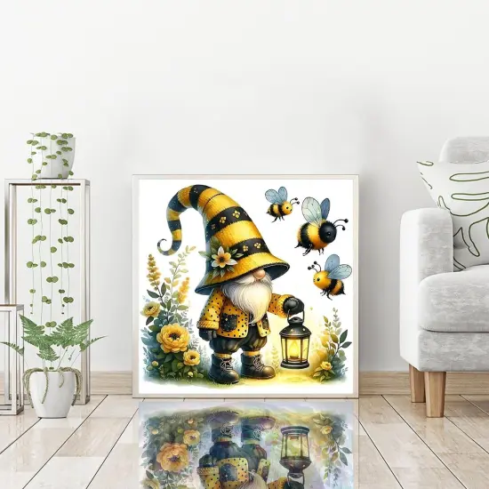 5D Gnome Diamond Art Kits for Adults, Full Drill Gnomes with Flower Bee Diamond Painting Kits {4}