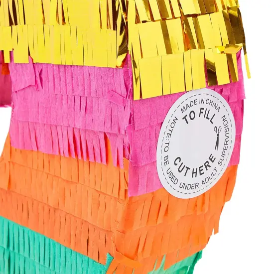 BLUE PANDA Rainbow Themed Number 2 Pinata for Kids Ages 3-14 Birthday Party Supplies, Fiesta, Cinco de Mayo Celebration, Small (16.5 x 11 x 3 In) Multicolor {6}