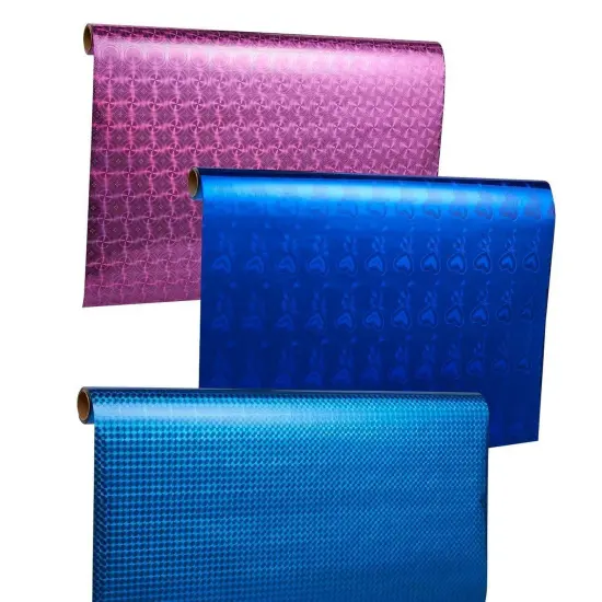 Holographic Wrapping Paper - Iridescent, Metallic Gift Wrap for Birthday, Christmas (3 Rolls, 3 Designs, 208 x 17.3 In Per Roll, 73.5 Sq Ft Total) {7}