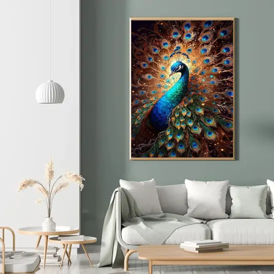 12x16in Peacock Diamond Art Kits for Adults Beginner - 5D Diamond Painting with Complete DIY Tools,Full Drill Diamond Dots Gem Art Craft {2}