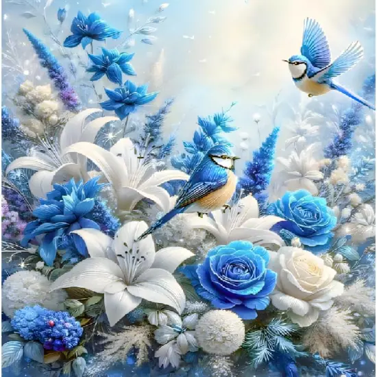 5D Diamond Art Kits for Adults,Flower Birds Diamond Painting Kits for Adult Beginners,DIY Round Full Drill Diamond Art Painting,Diamond Painting Kits {1}