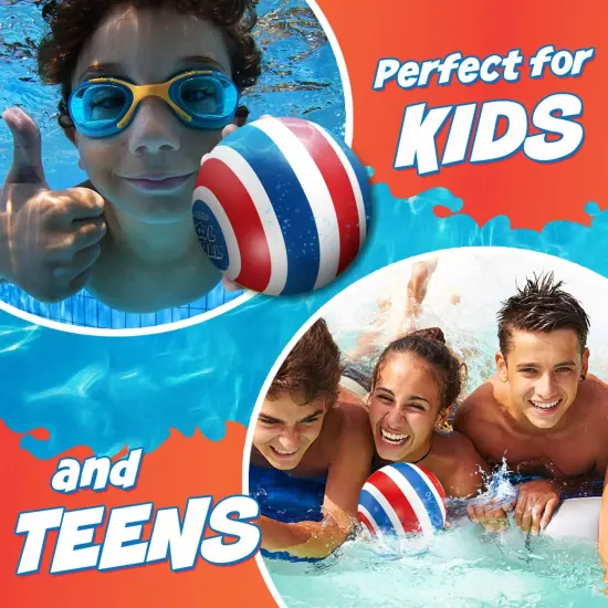 Activ Life Ultimate Pool Ball, Fill It with Water for Underwater Swimming Pool Games, Passing, Dribbling, Diving Fun Toys for Boys & Girls Aged 6-14, Summer Gifts, Beach Trips, 6 inches, Blue/ Red {4}