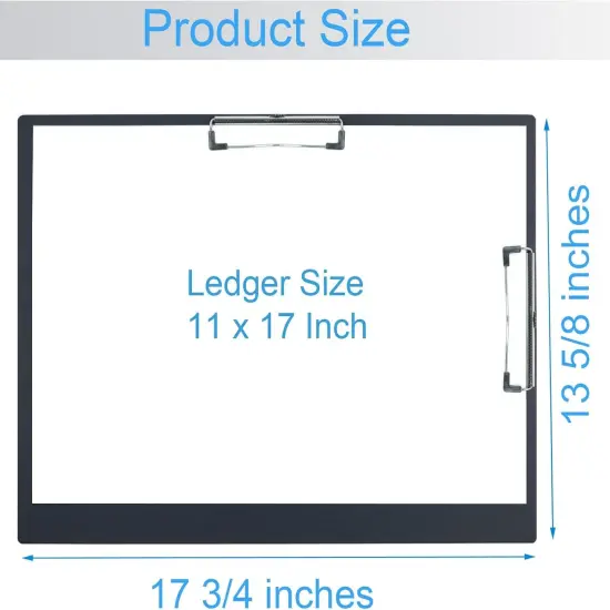 11x17 clipboard Double Clip Extra Large Clipboard Low Profile Clip 11 x 17 Clipping Board Light Weight Not Fragile Plastic Black Pack of 1 {3}