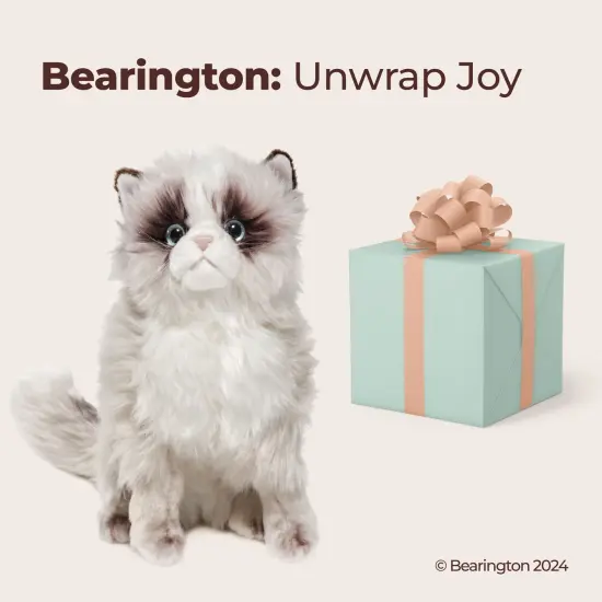 Bearington Tasha The Himalayan Stuffed Cat, 10.5 Inch Kitten Stuffed Animal, For Ages 3-14 White {5}