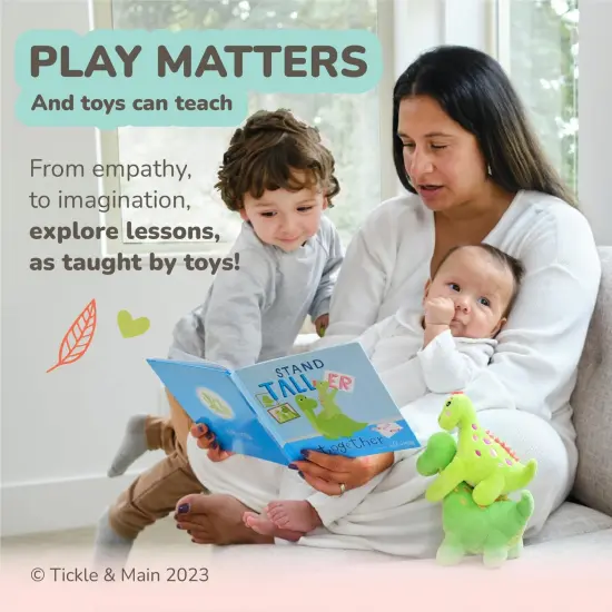 Tickle & Main 3 Piece New Big Brother Gift for Boys, Includes Big Brother/Little Sister Dinosaur Stuffed Animals with Storybook for Announcing a New Sibling, Educational and Engaging, Ages 1-14 {4}