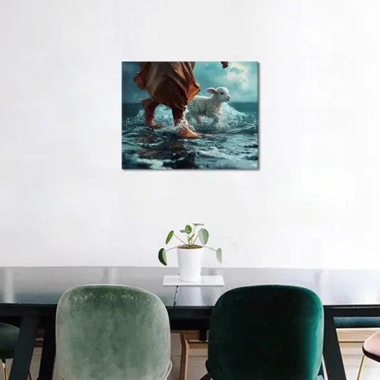 Jesus Paint by Numbers, Paint by Number Kit, Paint by Numbers for Adults, Jesus Walks with a Lamb Adult Paint by Number Kits on Canvas, DIY Painting on Canvas with Brushes, 16 x20 Inch {2}