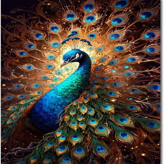 12x16in Peacock Diamond Art Kits for Adults Beginner - 5D Diamond Painting with Complete DIY Tools,Full Drill Diamond Dots Gem Art Craft {1}
