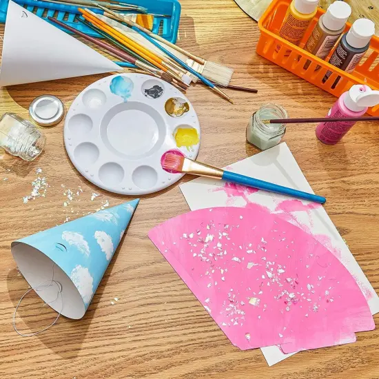 50 Pack White Party Hats for Birthday - Blank Cone Hat for Painting, Supplies (6 in) {3}