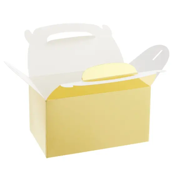 24-Pack Treat Boxes - Candy Gable Boxes for Party Favors, Birthday, Wedding, Baby Shower (Gold, 6.2x3.5x3.6 In) {6}