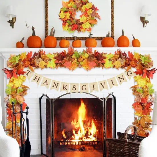 3 Pack Fall Decor for Home Fall Leaves Garland {2}