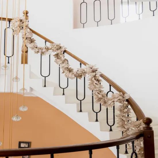 6PCS Beige Fall Maple Leaves Garland, 5.6Ft {4}