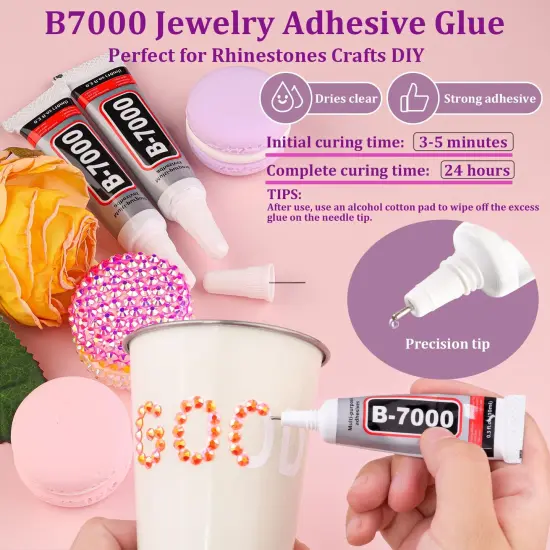 1 Box Orange AB Resin Jelly Flatback Rhinestones with 3Pcs B7000 Glue {4}