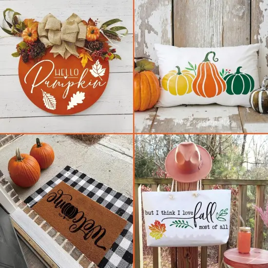 (12 Fall) - Fall Stencils for Painting on Wood Hello Pumpkin {5}