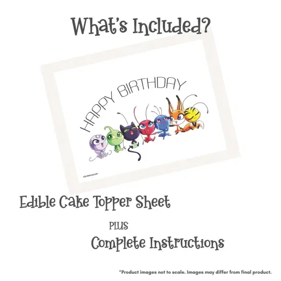 Miraculous: Tales of Ladybug & Cat Noir - Kwami Birthday Edible Cake Topper {3}