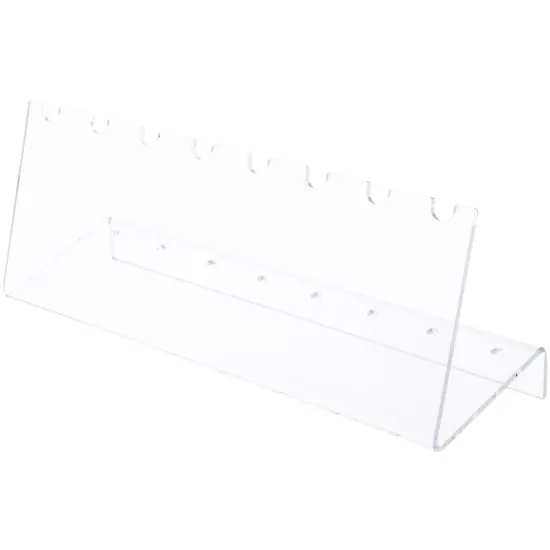 Plymor Clear Acrylic 8 Pen Display Holder (Angled-Front for Label), 4.25" H x 12" W x 3.625" D {1}