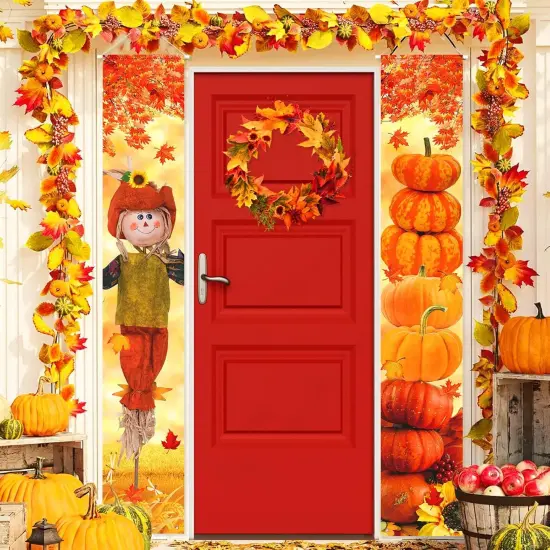 Fall Thanksgiving Porch Banners Outdoor Decorations {1}