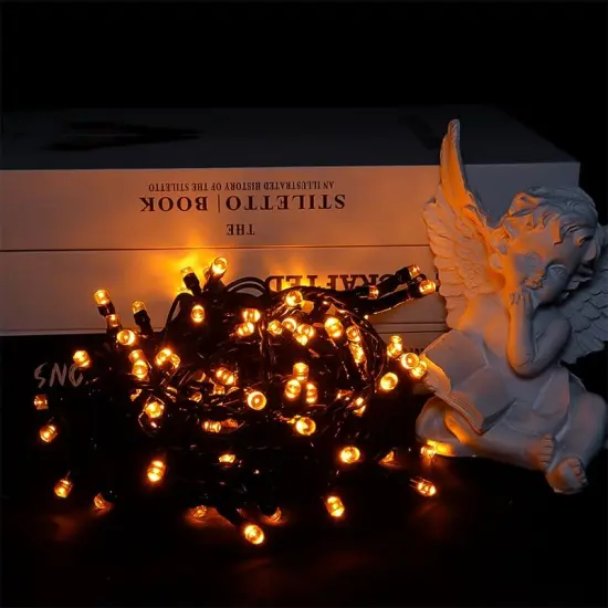 100 LED Orange Halloween String Lights {3}