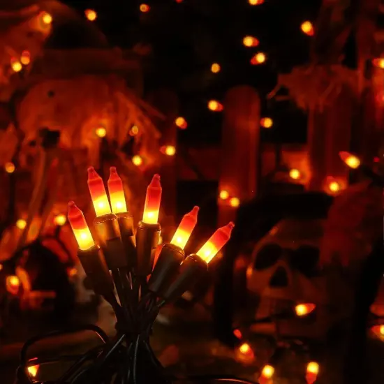 Candy Corn Halloween Lights, 100 Count Orange & Yellow {5}