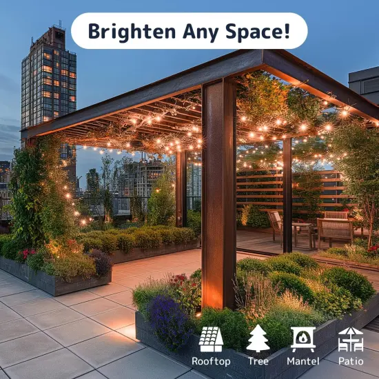 Incandescent Orange Christmas String Lights with Black Wire - 200 Count, 40Ft {2}