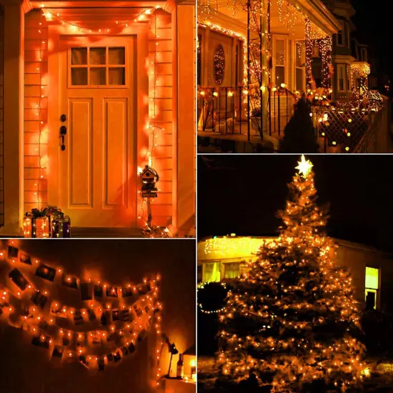 Orange LED Halloween String Lights - 39 Ft, 100 LED, with 8 Modes {2}