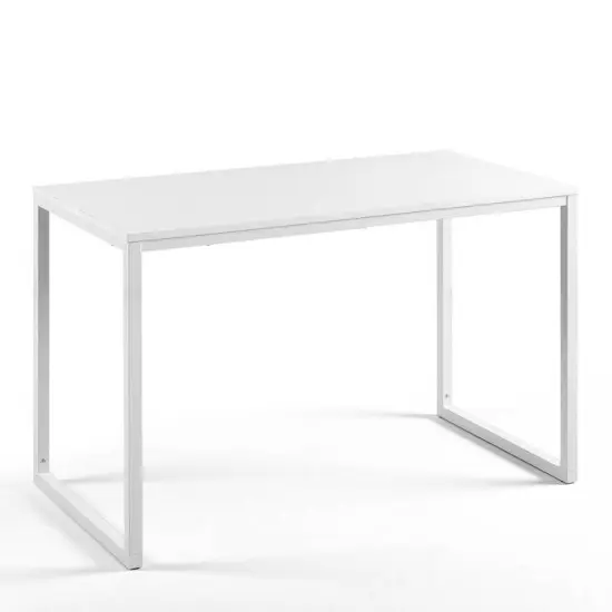 Modern Wood Top Desk with Heavy Duty Steel Frame Perfect for Home Office and Study Use Black {7}