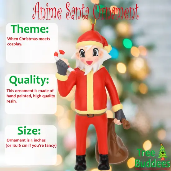 Tree Buddees Anime Santa Claus Christmas Cartoon Character Ornament {2}