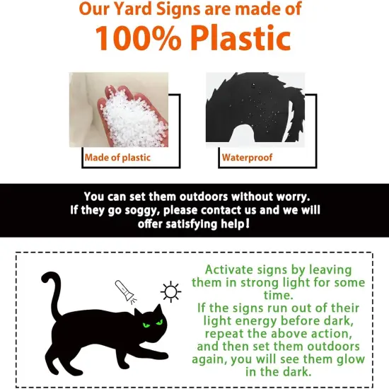 6ct Black Cat Decor Yard Signs with Stakes, Halloween Decorations Outdoor {2}