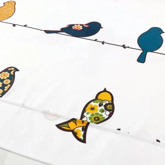 Birds on Wire Print 6 Piece Bedding Sheet Set Soft Polyester Flat and Fitted Sheets, Pillowcases {4}