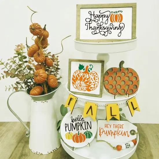 (60pcs, 3in) - Fall Stencils: Autumn & Thanksgiving Designs for Wood Crafts {3}