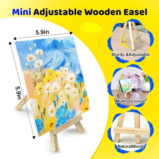 10 Set Mini Acrylic Paint Set, Mini Canvas Painting Kit {4}