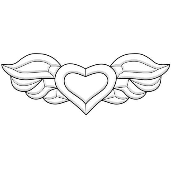 10-5/16" x 3-3/4" Exquisite Clear Glass Winged Heart Bevel Cluster EC251 {1}