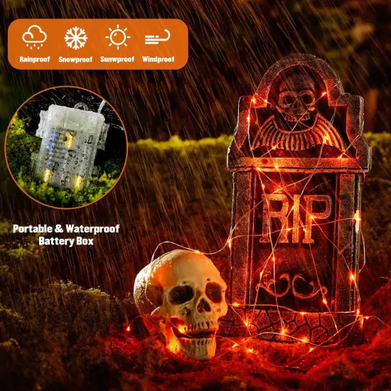 200 LED 66ft Battery Operated Halloween Lights with Remote {4}