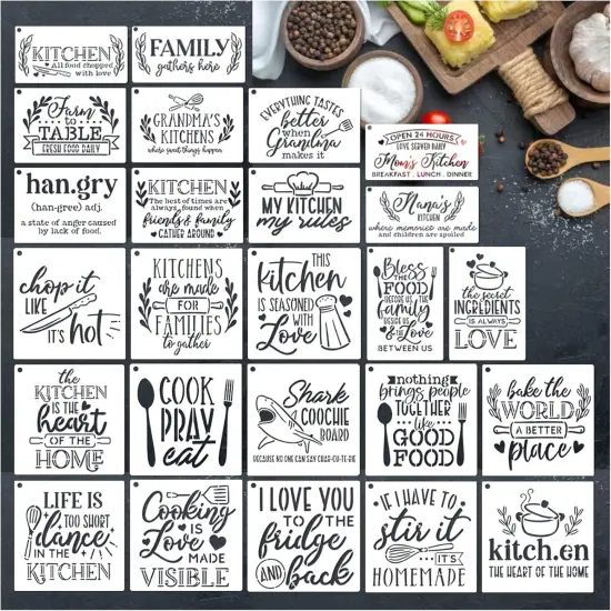 Farmhouse Stencils for Painting on Wood Kitchen Paint Stencils (25 Kitchen) {1}