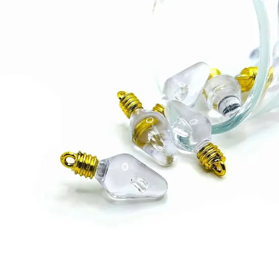 Clear Christmas Lightbulb 3D Acrylic Charms, 12x30mm {1}