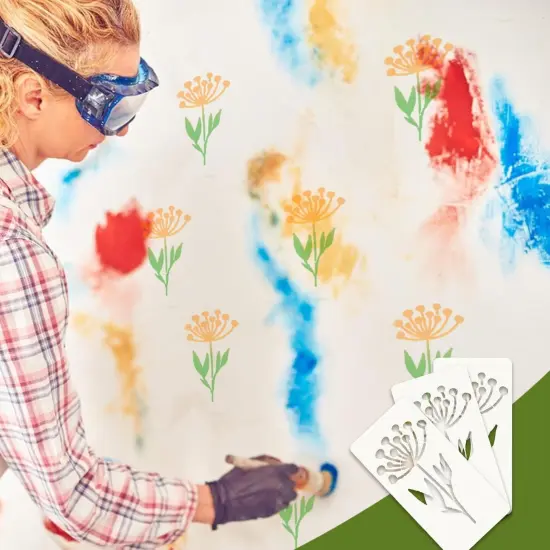 18 Sheet Reusable Flower Stencils for Painting,Stencils {6}