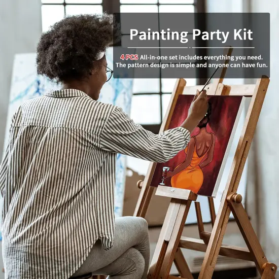 4 Pack Canvas Painting Kit Pre Drawn Canvas for Adults {3}