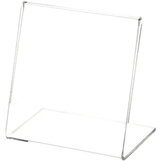 Plymor Clear Acrylic Sign Display / Literature Holder (Angled), 3.5" W x 3.5" H {1}