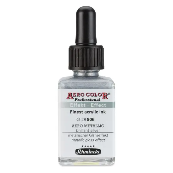 Schmincke Aero Color Professional Airbrush Color - 28 ml, Aero Metallic Brilliant Silver {1}