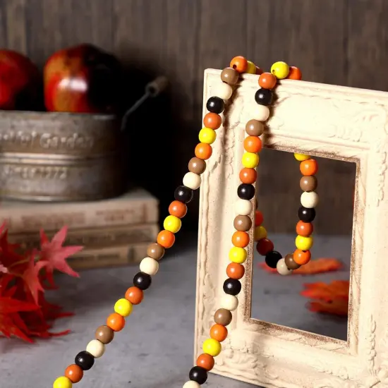16 ft Fall Wooden Bead Garland {3}