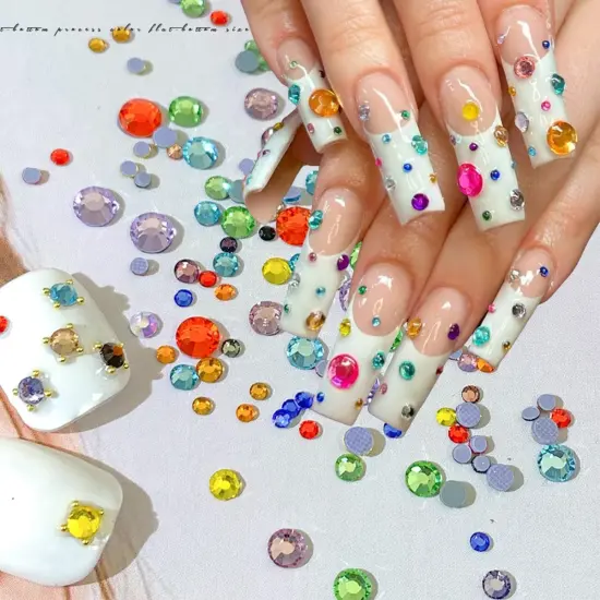 1140Pcs Colorful Flatback Rhinestones Nail Charms {4}