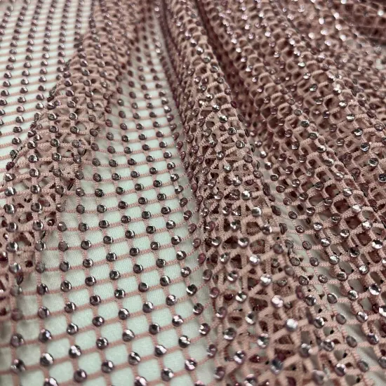 1 Yard Diamond Fishnet Fabric 4-Way Stretch Lace, Soft Nylon-Spandex Blend, 58" Width White {6}